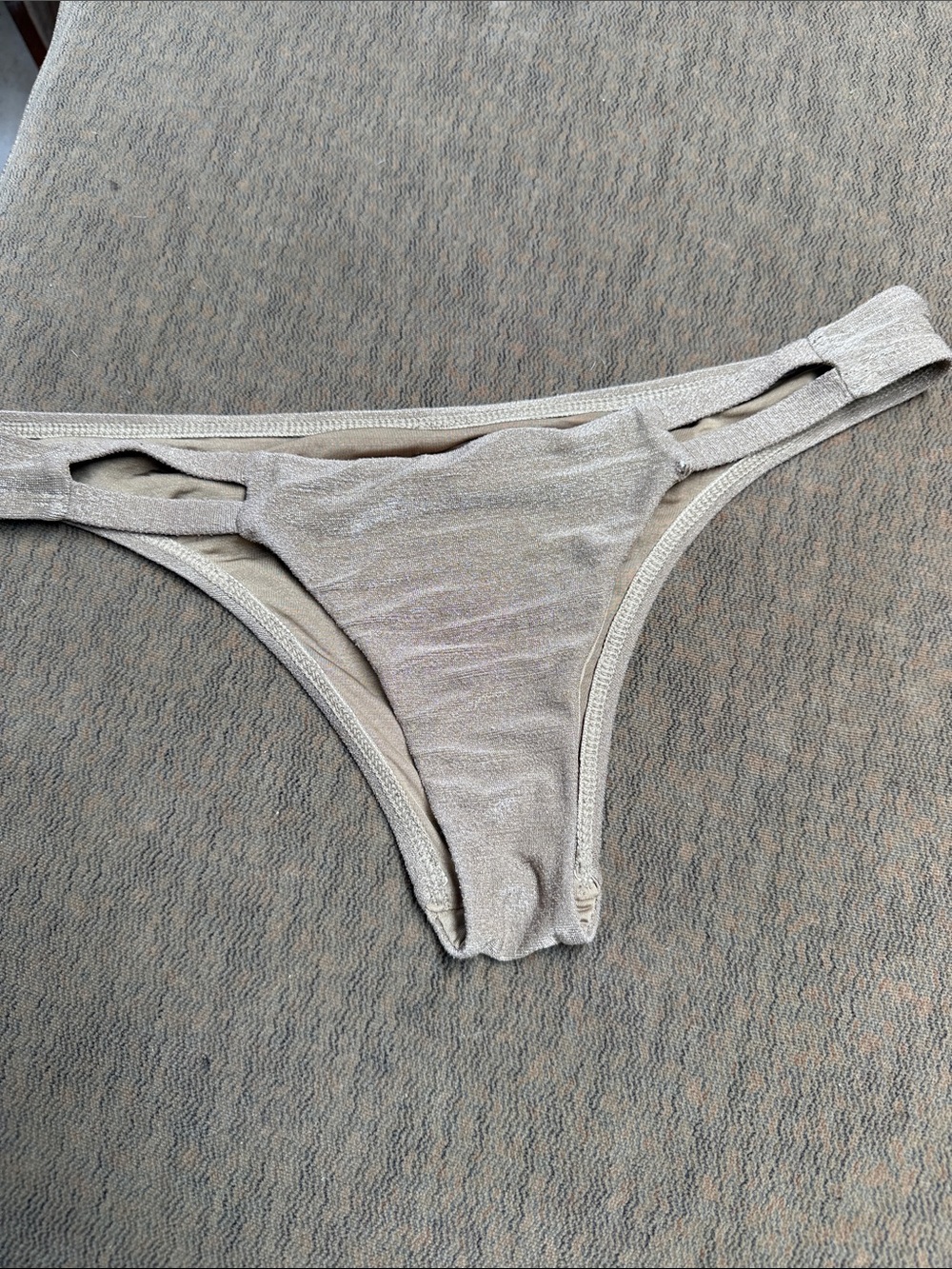 Shimmery gold/brown Bikini Bottom with Cutout Sides